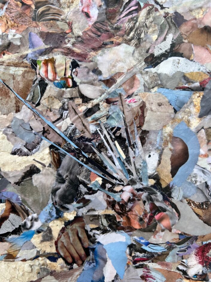 Furore di Dio | The wrath of God 2024 146x220 cm Collage, paper, pigment on the detach | Detail