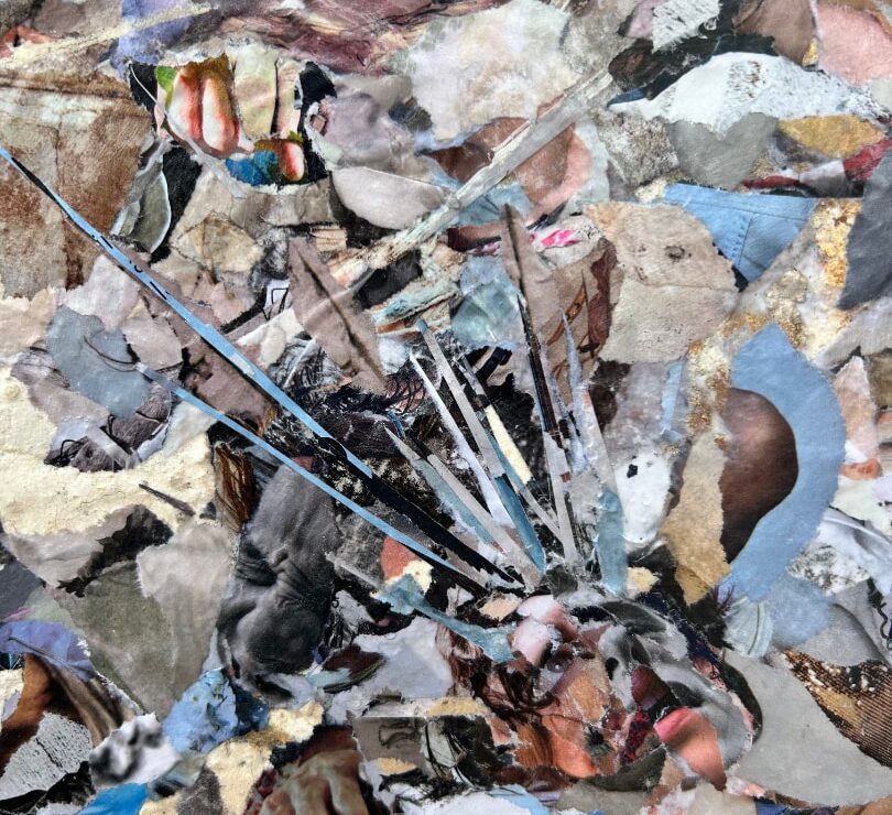 Furore di Dio | The wrath of God 2024 146x220 cm Collage, paper, pigment on the detach | Detail