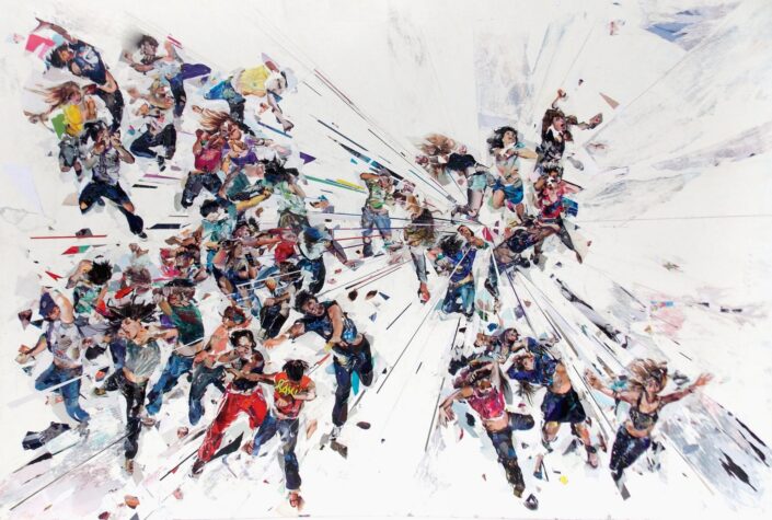 Rave 23 100x150 Collage Paper on hardboard