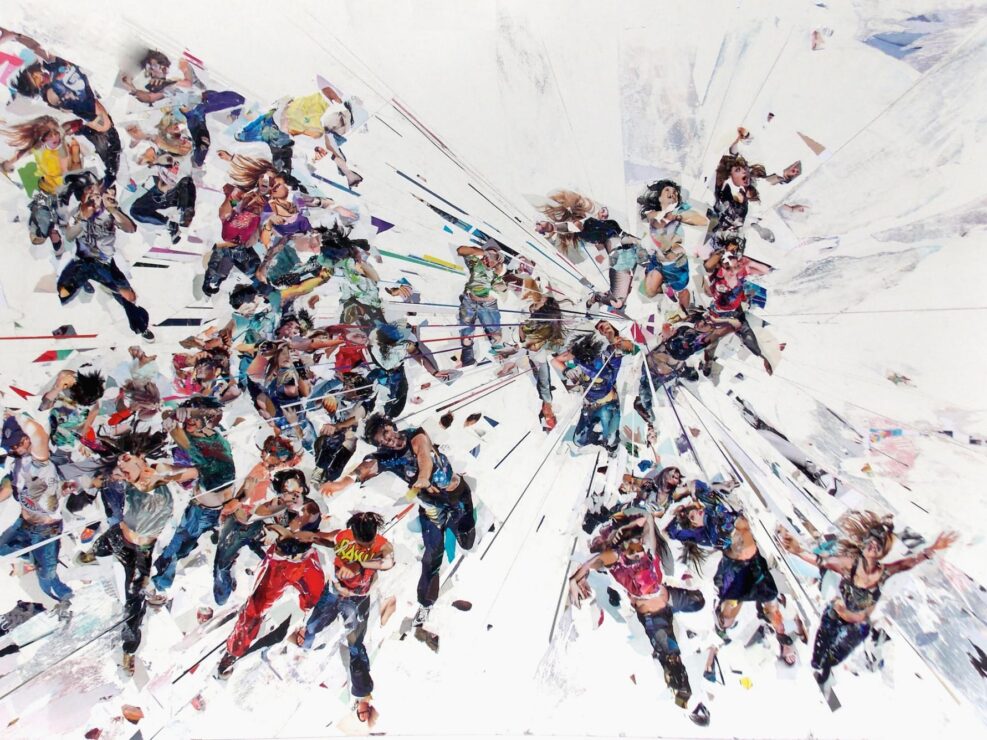Rave 23 100x150 Collage Paper on hardboard