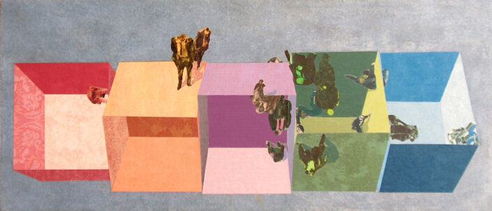 Camaleonte 2009 60x140 cm Collage wallpaper on detach fresco