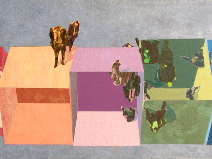 Camaleonte 2009 60x140 cm Collage wallpaper on detach fresco