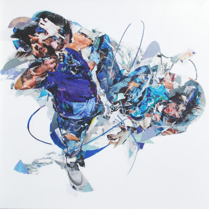 Blu cobalto | Cobalt blue 2018 53x53 cm Collage Paper pigments on wood
