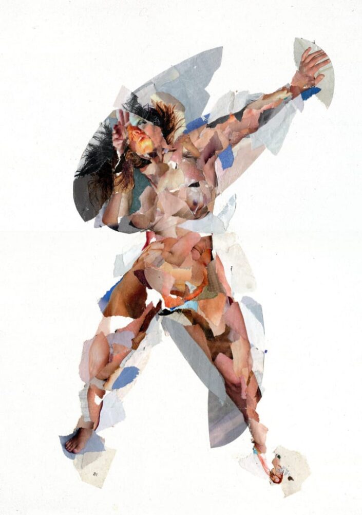 Felicia 2021 40x30 cm Collage Paper on wood
