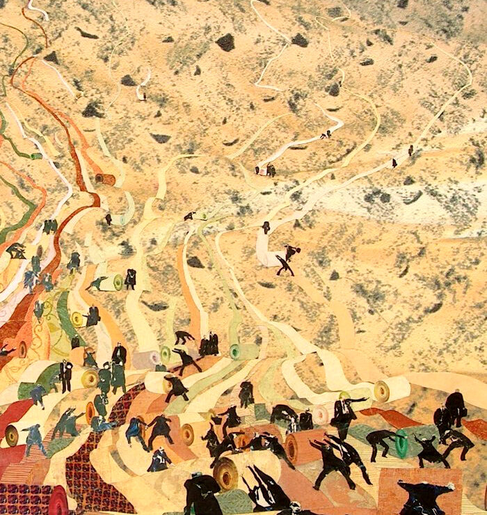 Imprenditori 2008 140x80 cm Collage wallpaper on detach fresco