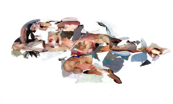 Julia 2021 50 x 30 cm Collage Paper on wood