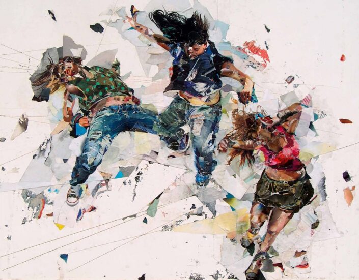 Rave 14 66,5x84 cm Collage on hardboard