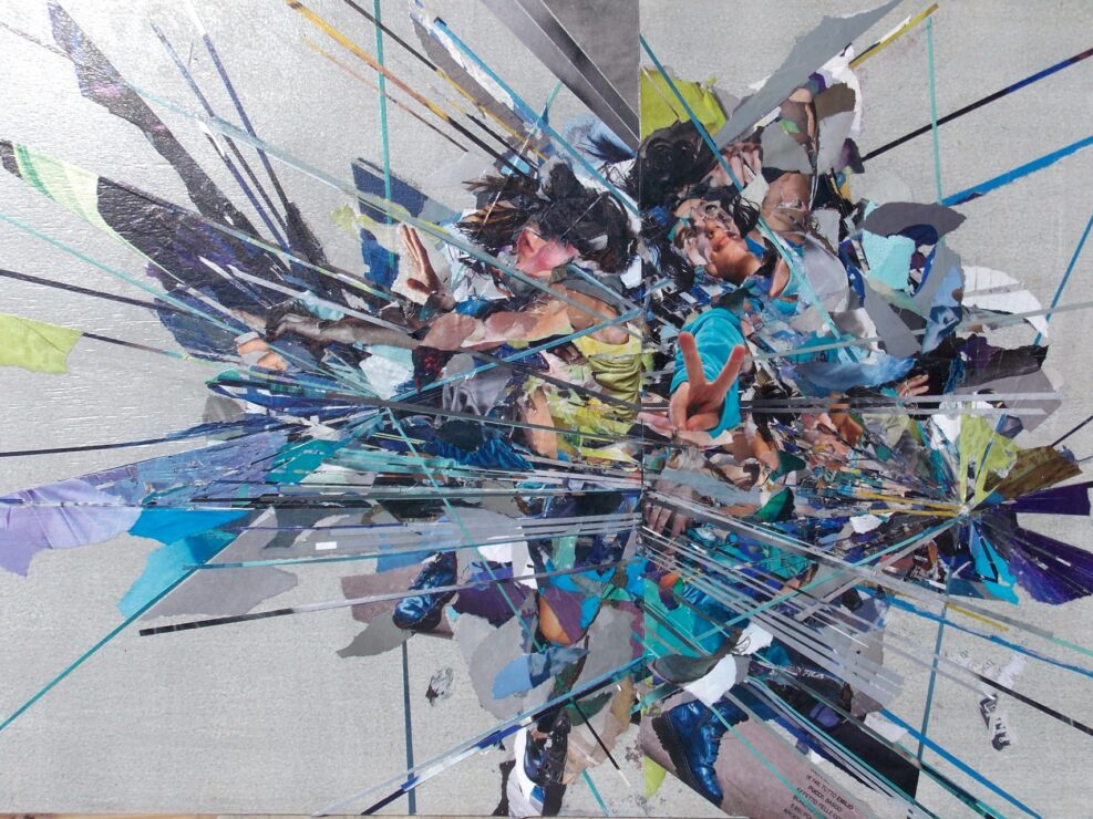 The Misfits_2 2022 40 x 60 cm Collage Paper, pigment on wood
