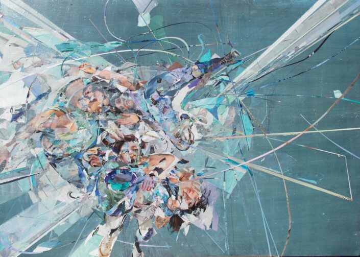 The Misfits_3 2021 50x70 cm Collage Paper, pigment on wood