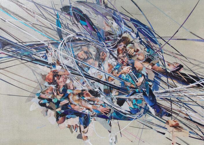 The Misfits_4 2021 50 x 70 cm Collage Paper, pigment on wood