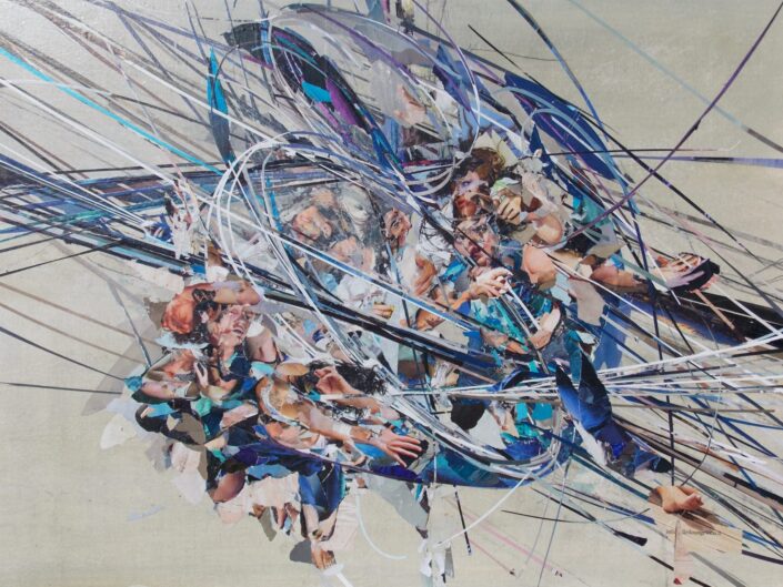 The Misfits_4 2021 50 x 70 cm Collage Paper, pigment on wood