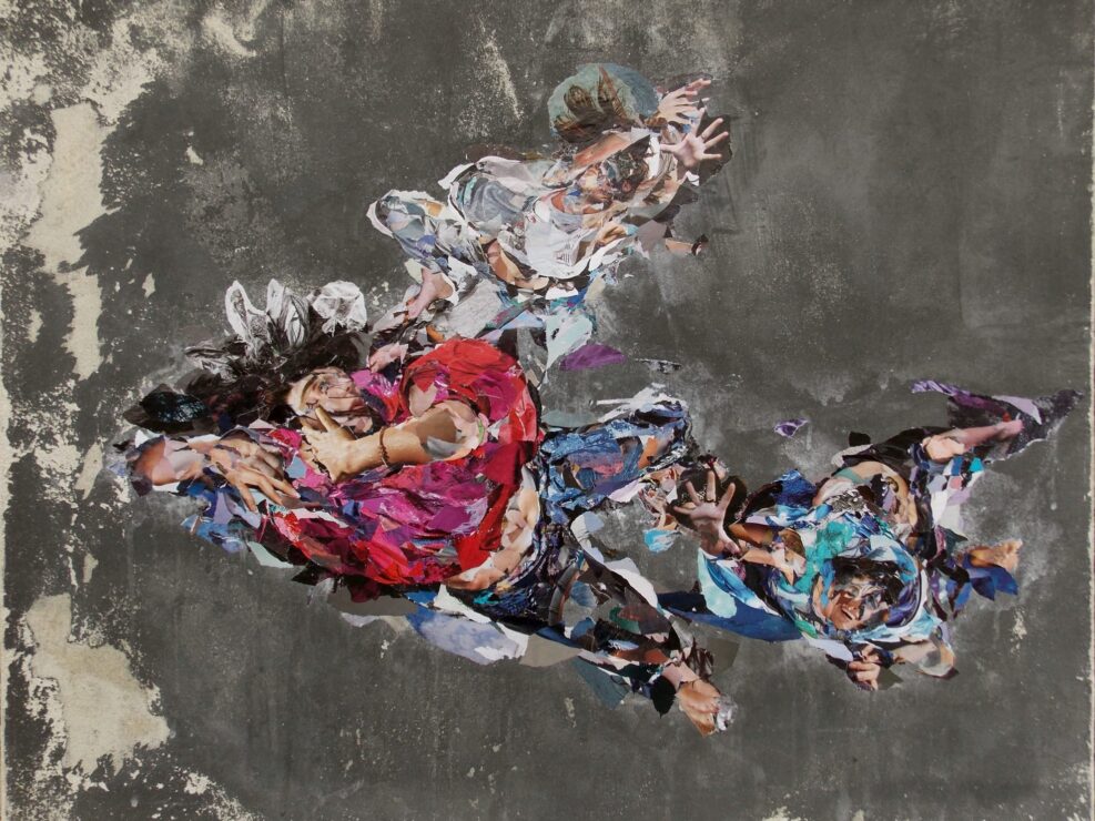 Strappo/2 2019 100x80 cm Collage Paper pigments on detach fresco